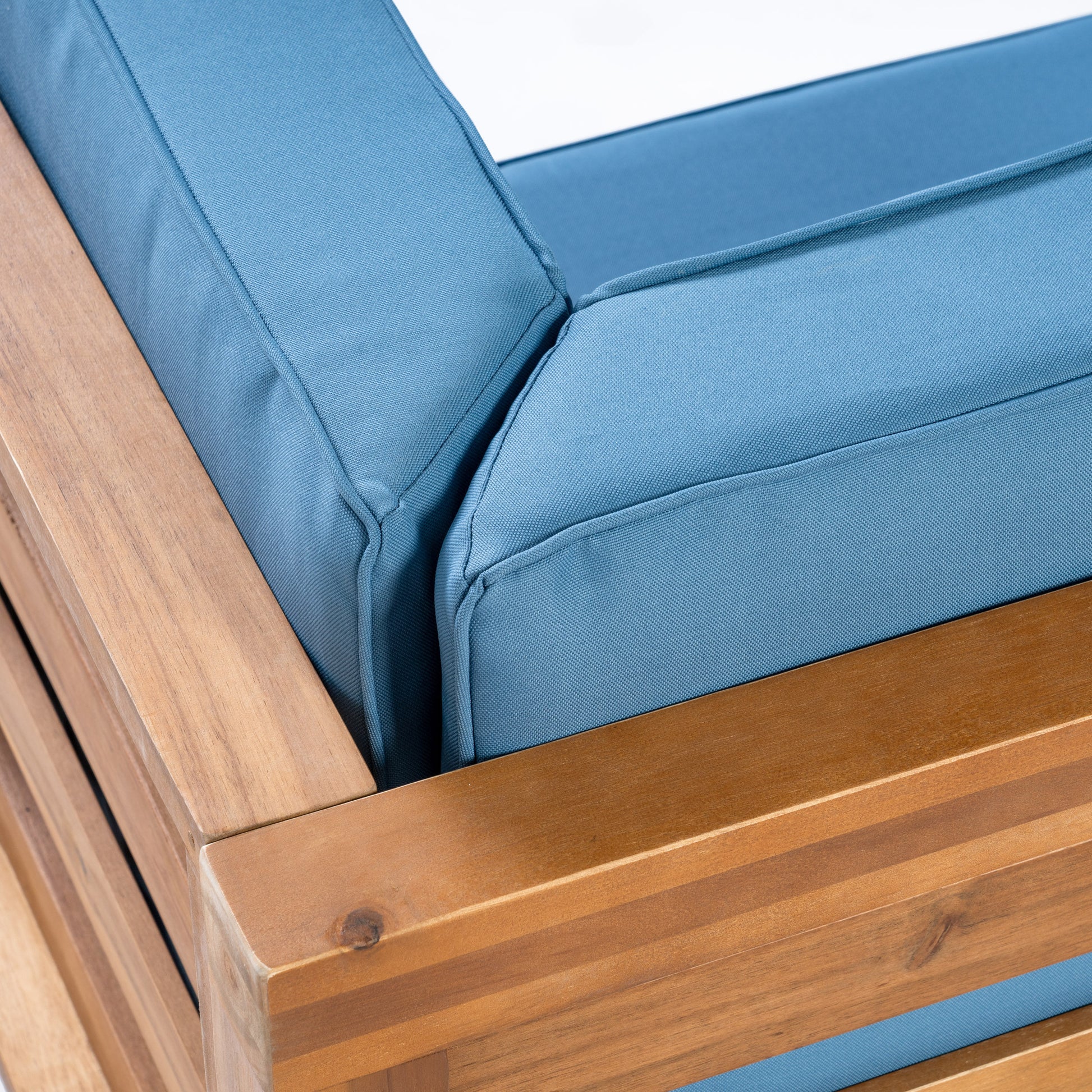 OANA 3-Piece Acacia Wood Sofa Set, Blue - Patio Seating