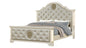 JASMINE Queen Size Tufted Upholstery & LED Bed made with Wood in Beige