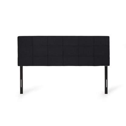 Black California King Headboard - Linen Upholstered Bed Frame