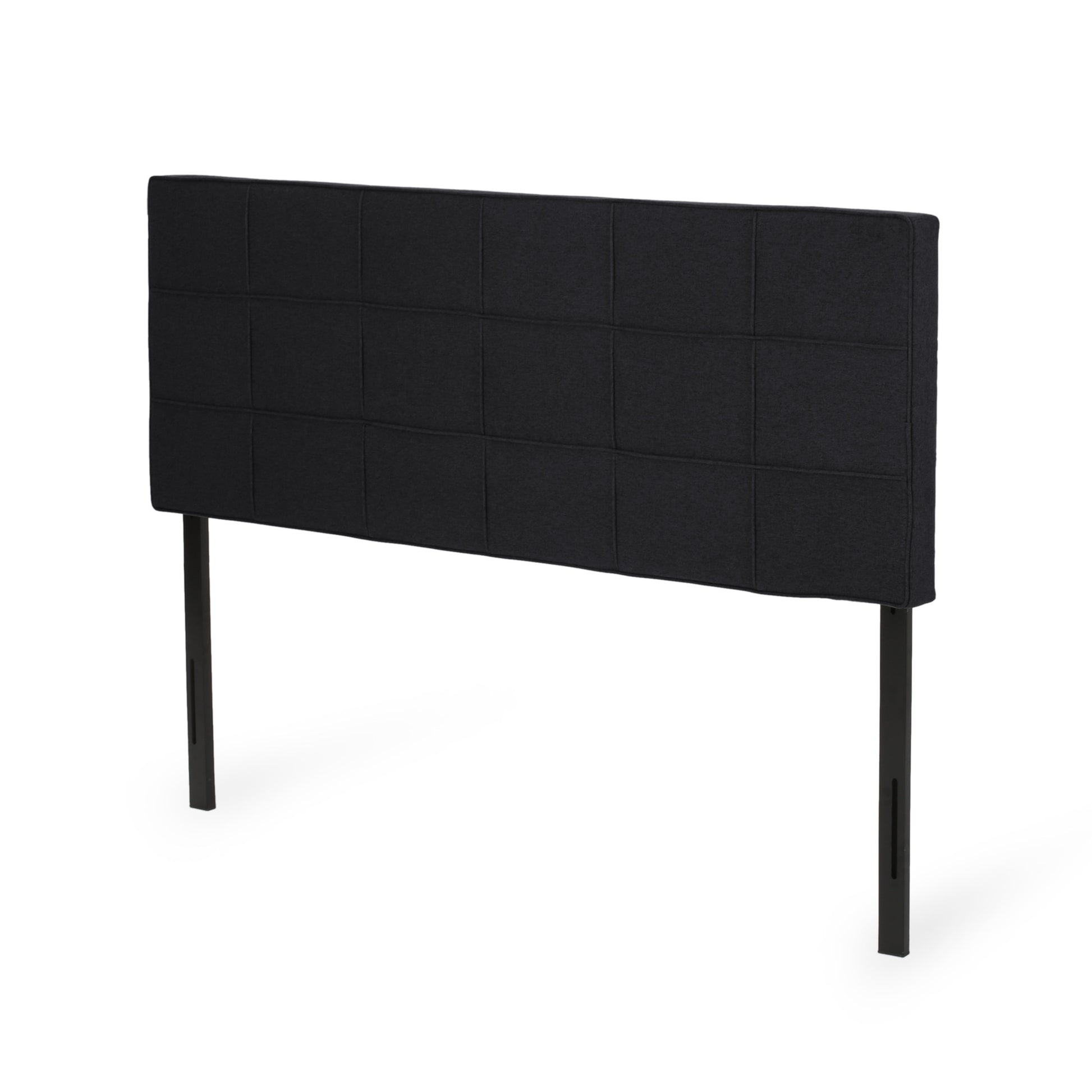 Black California King Headboard - Linen Upholstered Bed Frame