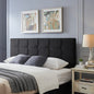 King Size Headboard, Linen Upholstered Headboards with Metal Leg, Square Stitched Design, Adjustable Height Cal King Headboard in Bedroom