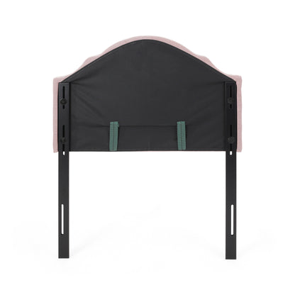Twin Size Blush Fabric Headboard Button Tufted
