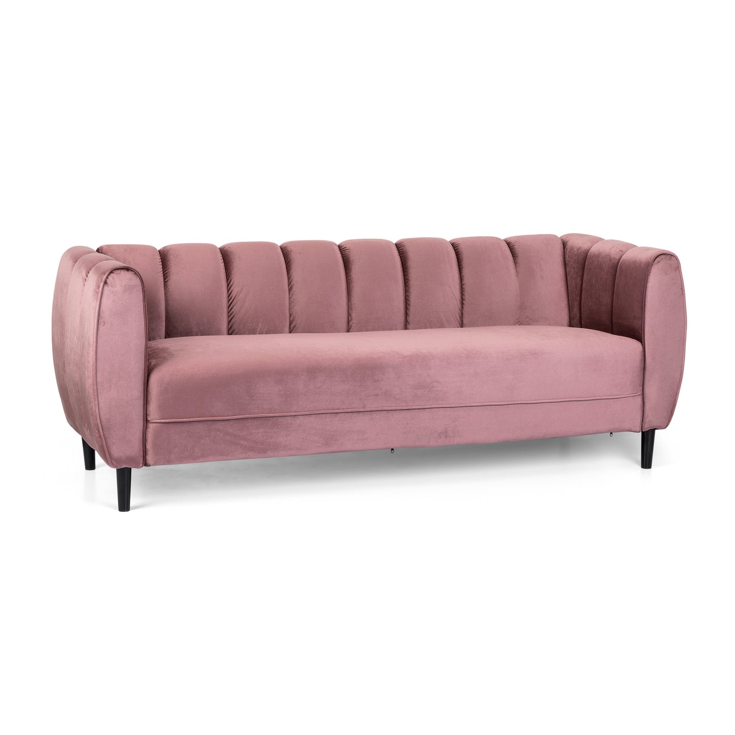 Blush Velvet 3-Seater Sofa - 83.25" Wide for Living Room