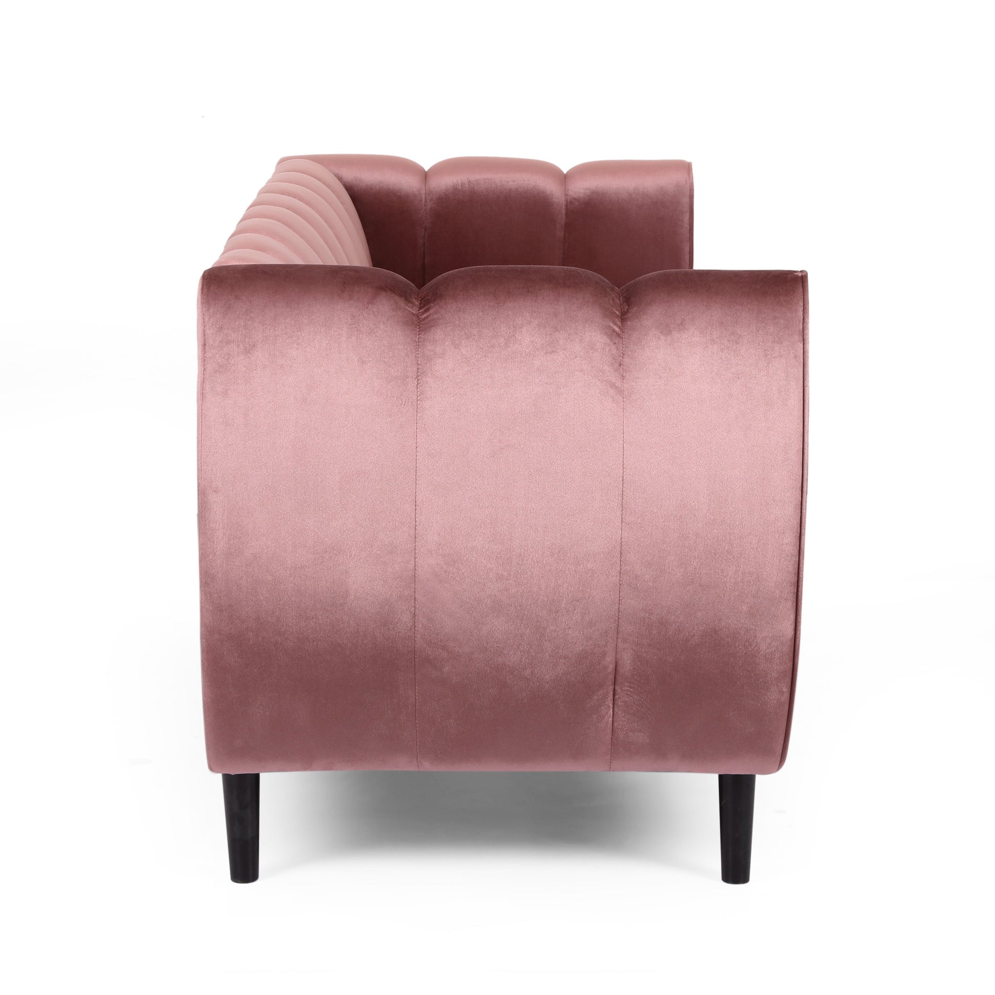 Blush Velvet 3-Seater Sofa - 83.25" Wide for Living Room