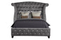 SOPHIA Crystal Tufted Full Bed Made With Wood In Color Gray