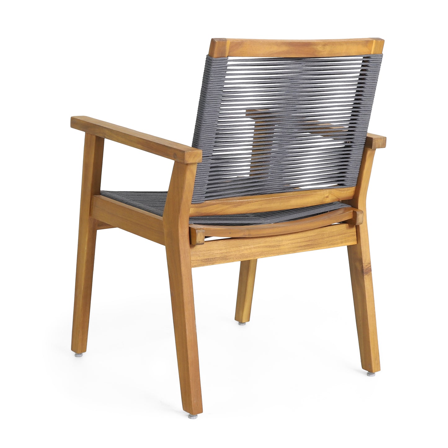 Dark Grey Acacia Wood Patio Chairs - Set of 2