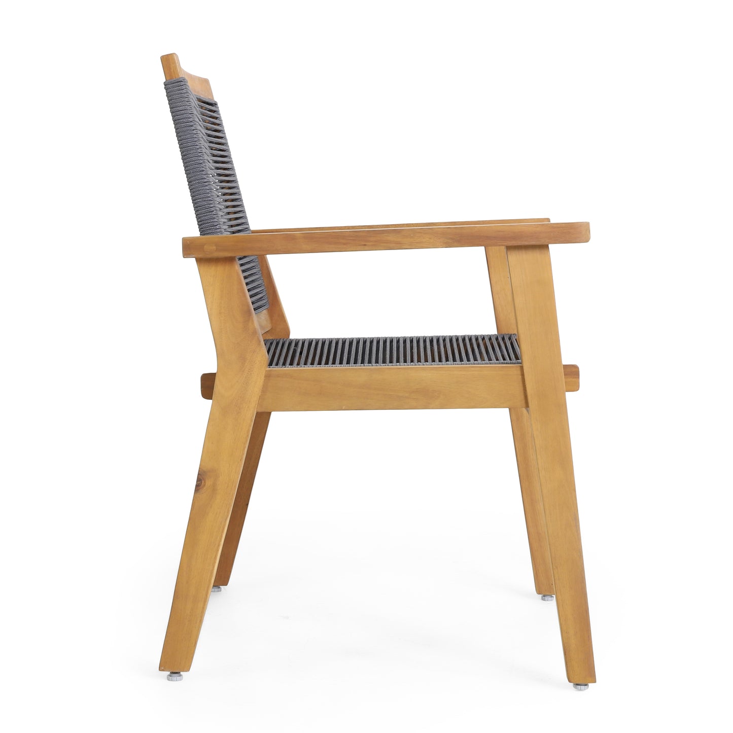 Dark Grey Acacia Wood Patio Chairs - Set of 2
