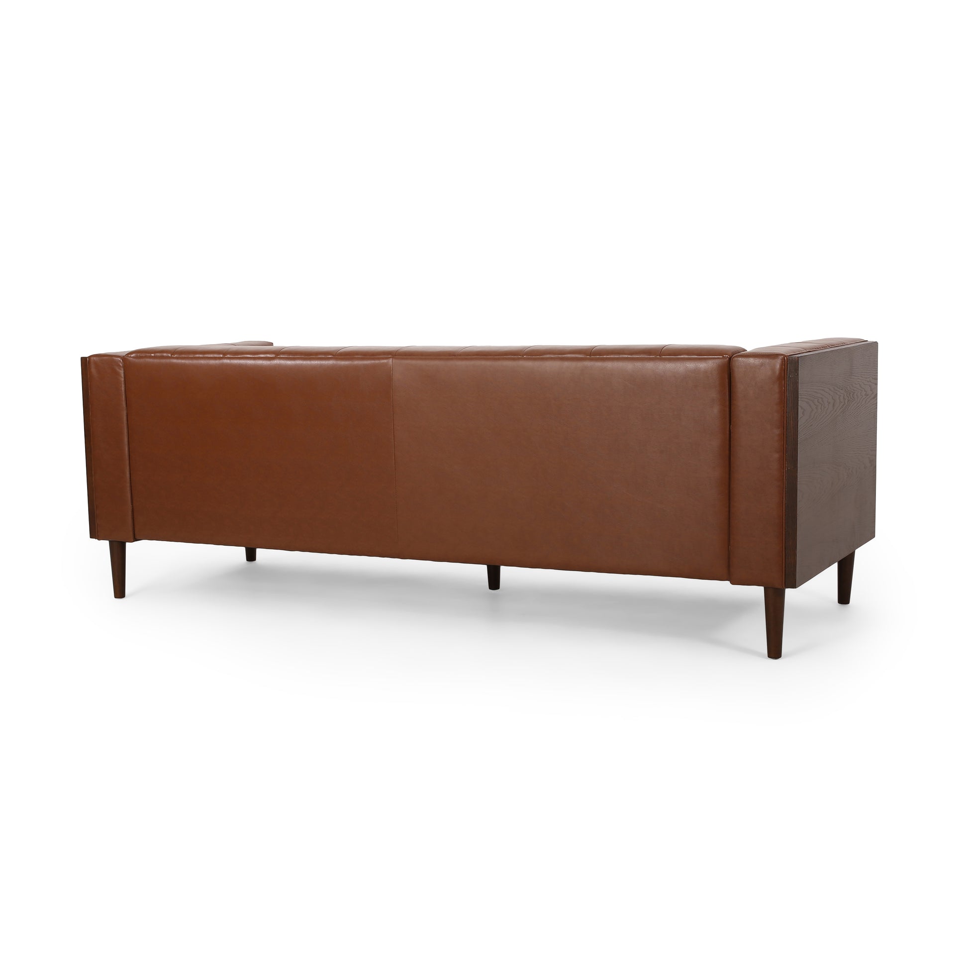Light Brown 3-Seater PU Sofa - Contemporary Comfort