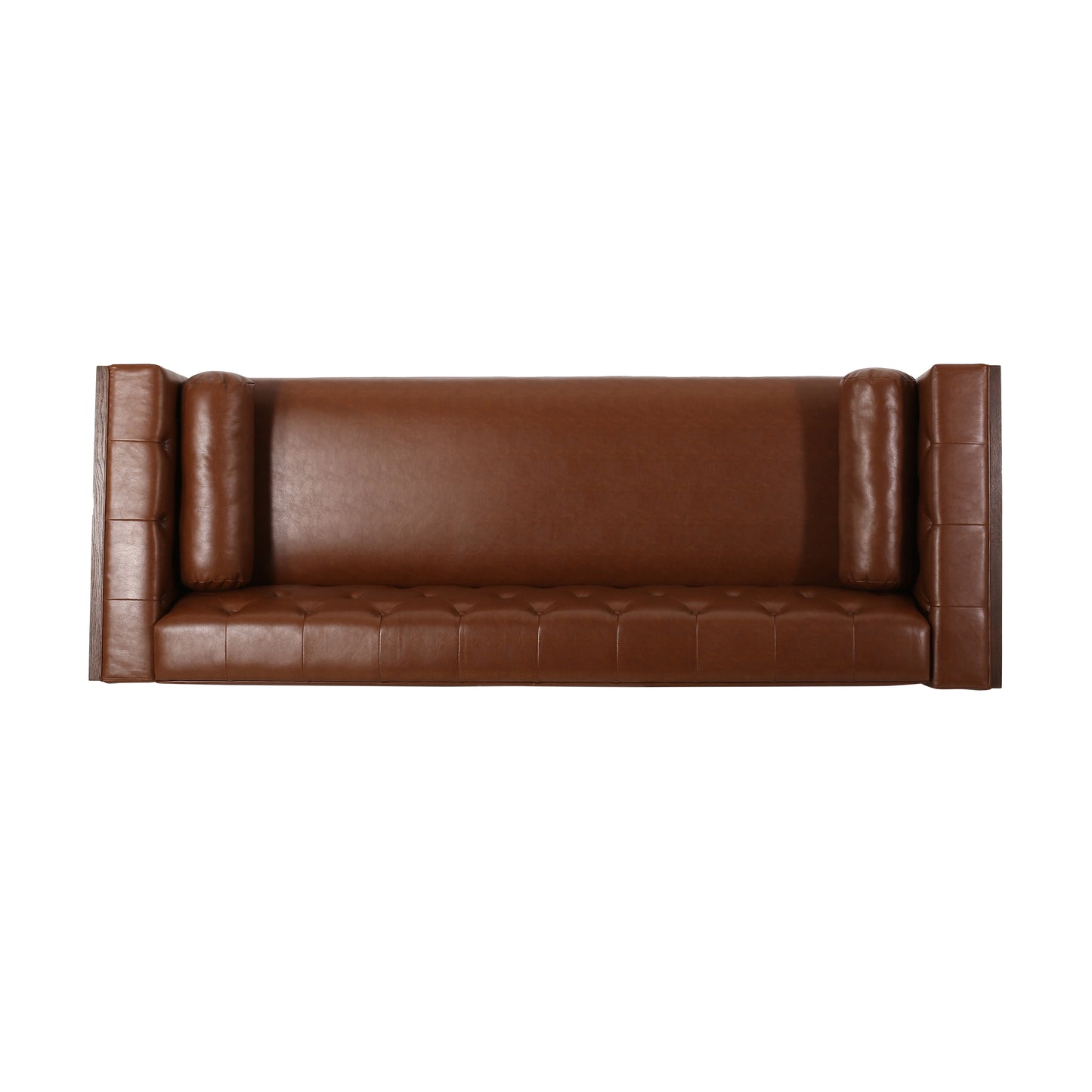 Light Brown 3-Seater PU Sofa - Contemporary Comfort