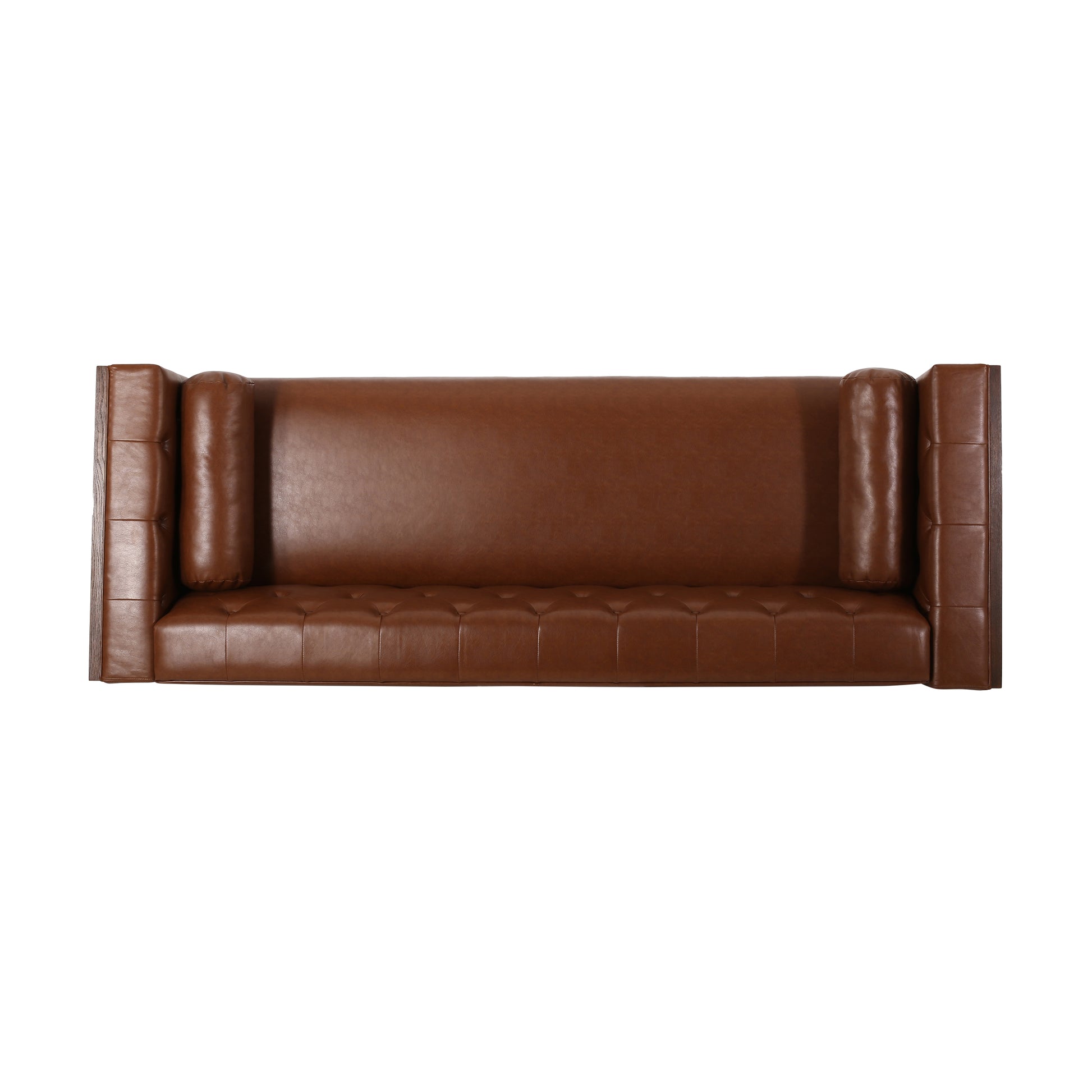 Light Brown 3-Seater PU Sofa - Contemporary Comfort