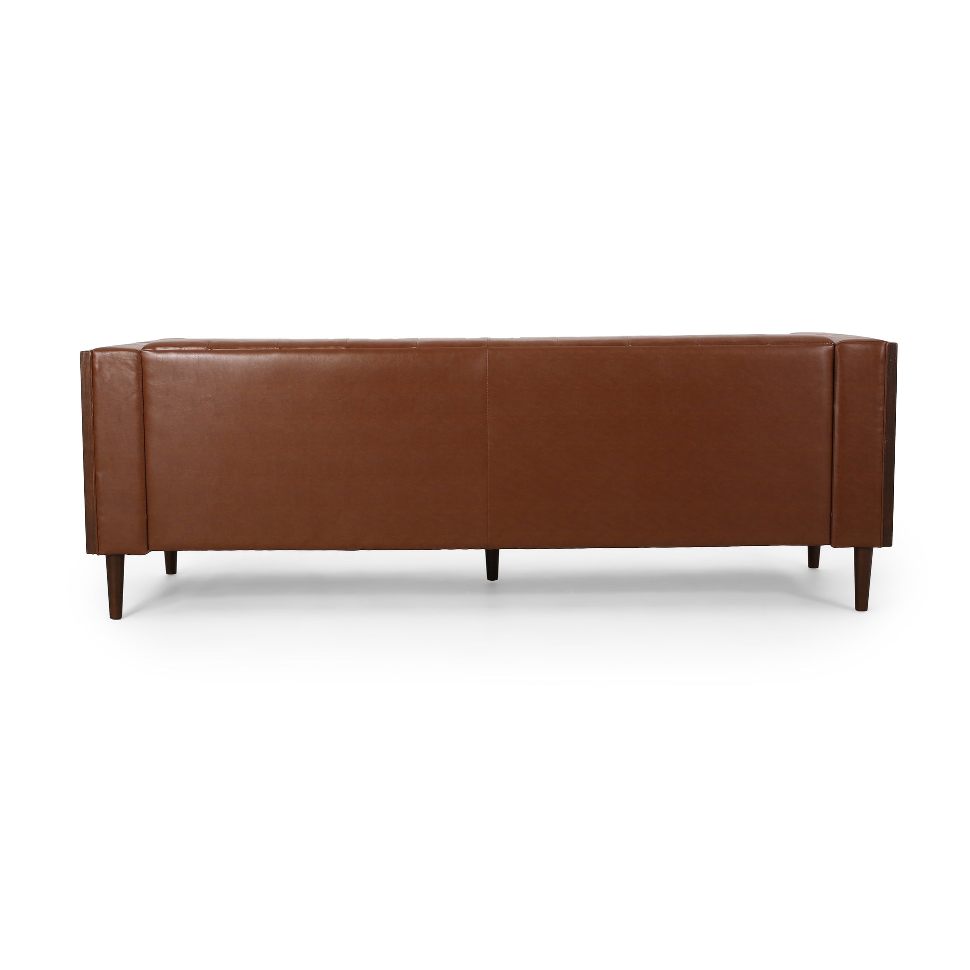 Light Brown 3-Seater PU Sofa - Contemporary Comfort
