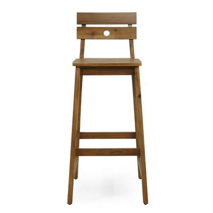 Ashlyn Barstool - Acacia Wood Dining Stools, Set of 2