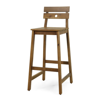 Ashlyn Barstool - Acacia Wood Dining Stools, Set of 2