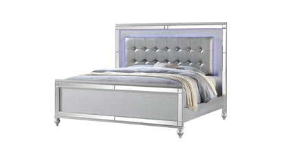 Sterling Queen Bed Frame - Silver LED Comfort