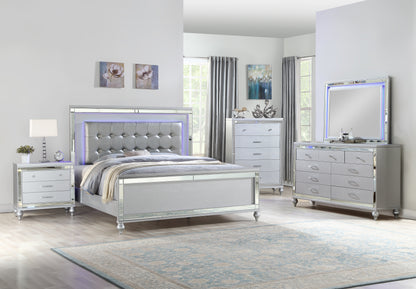 Sterling Queen Bed Frame - Silver LED Comfort