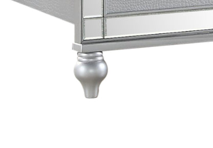 STERLING Full Size Upholstered LED Bed - Silver