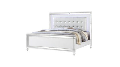 STERLING Full Size Upholstered Bed - White Modern Comfort