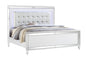 STERLING Full Size Upholstered LED Bed made with wood in White Color