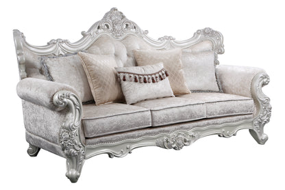 Melrose Traditional style Sofa in champagne and silver brush finish made with wood