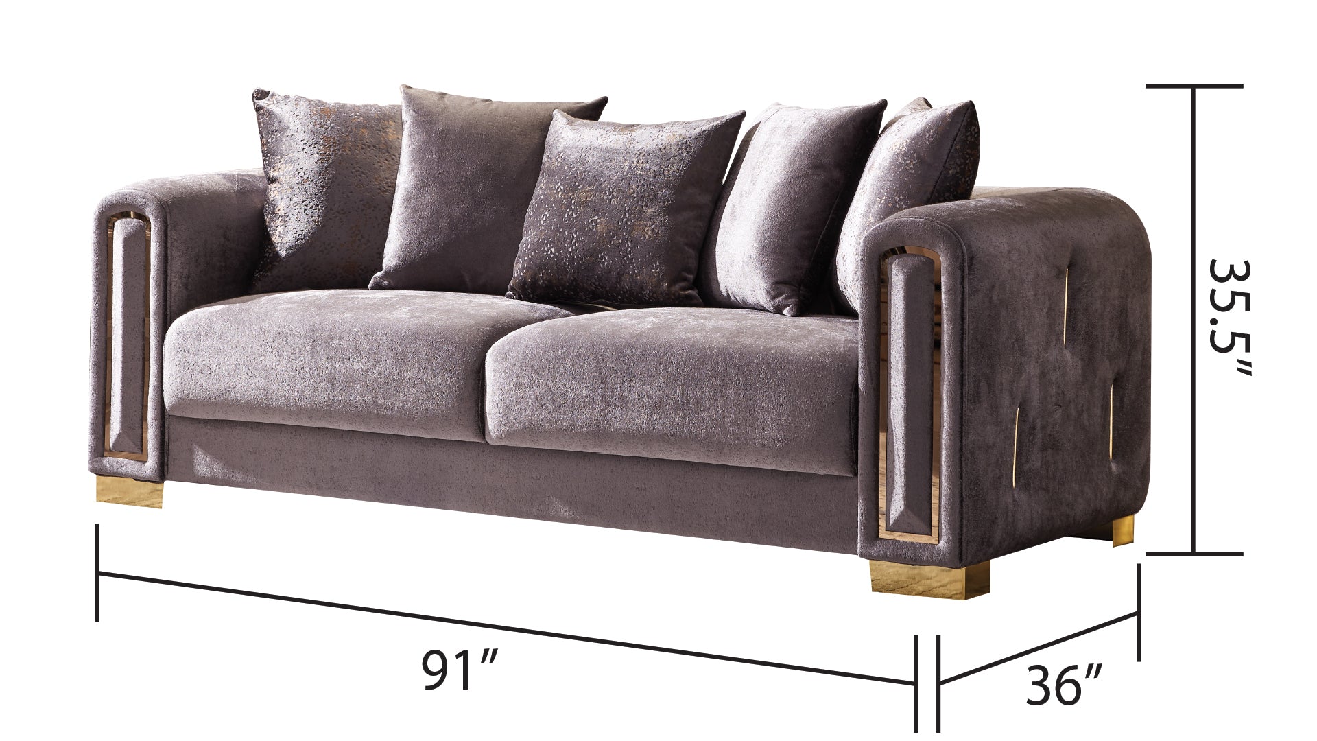 Impreza Silver Velvet Sofa - Modern Comfort & Style