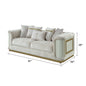 Cream Chenille Sofa - 36.5" Contemporary Sofa