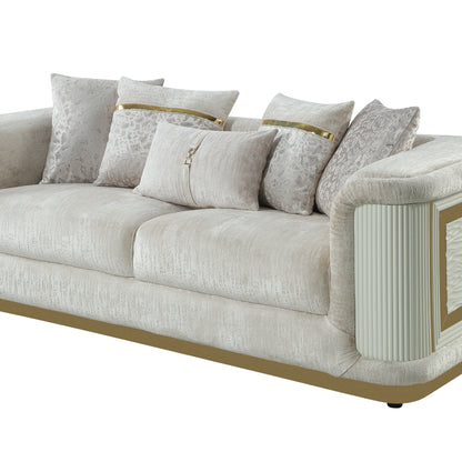 Cream Chenille Sofa - 36.5" Contemporary Sofa