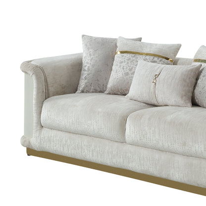 Cream Chenille Sofa - 36.5" Contemporary Sofa