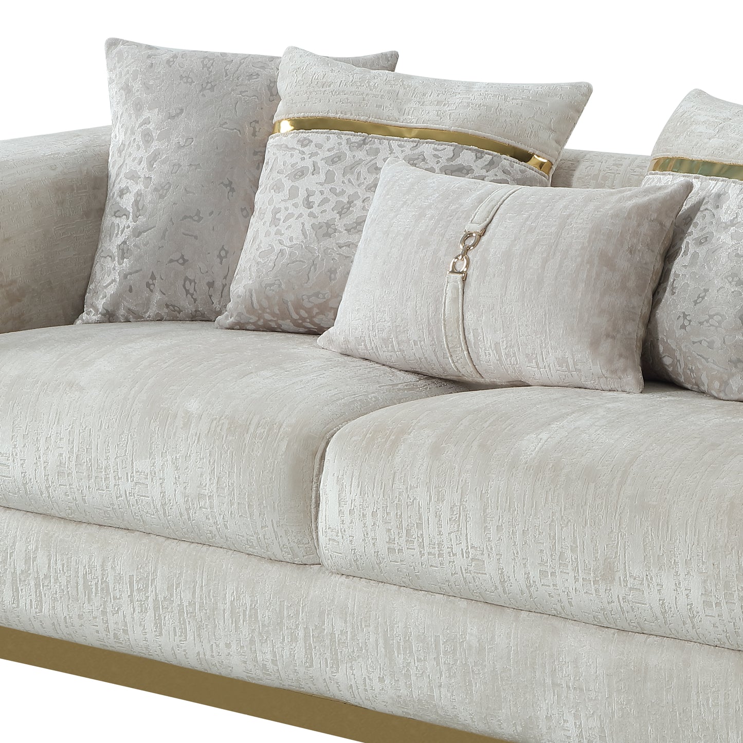Cream Chenille Sofa - 36.5" Contemporary Sofa