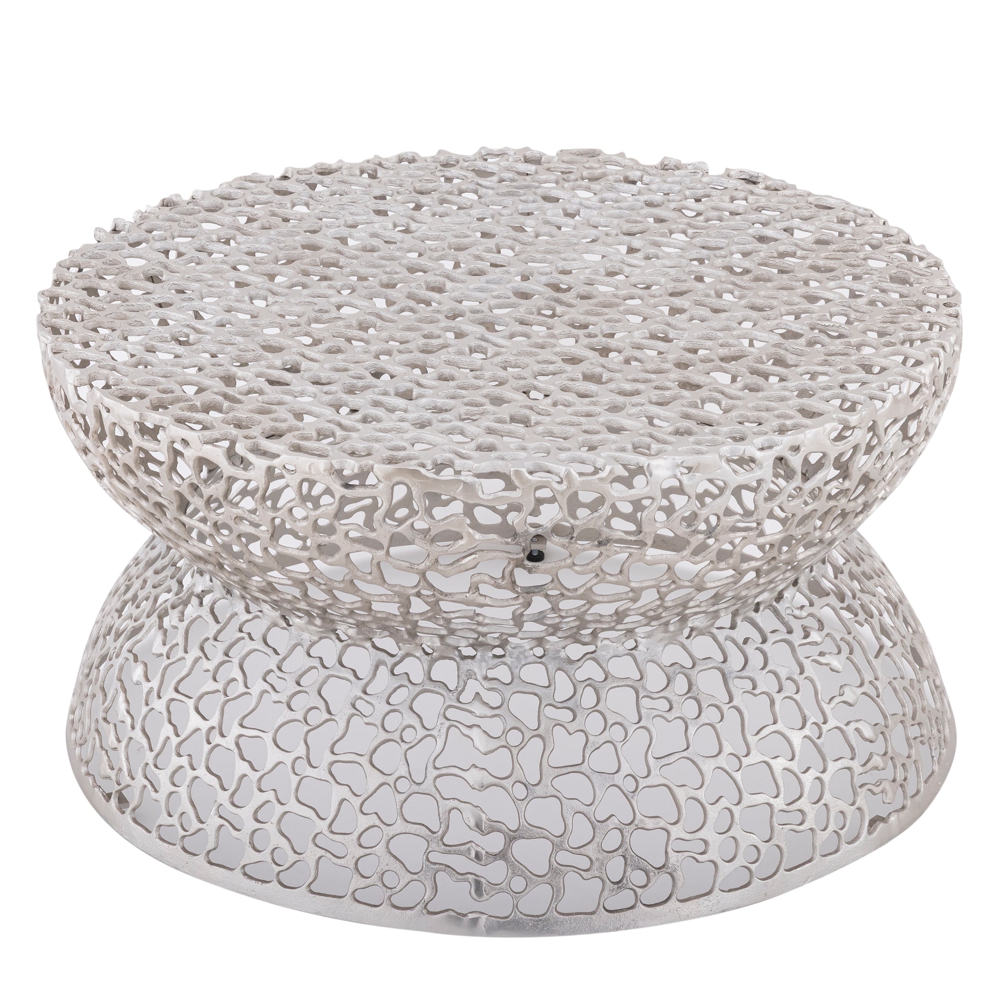 T3704-35 Modern Style 32" Coffee Table made with Aluminum Metal in Silver