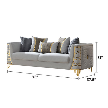 Contessa Gray Fabric Sofa - 3 Seat Comfort