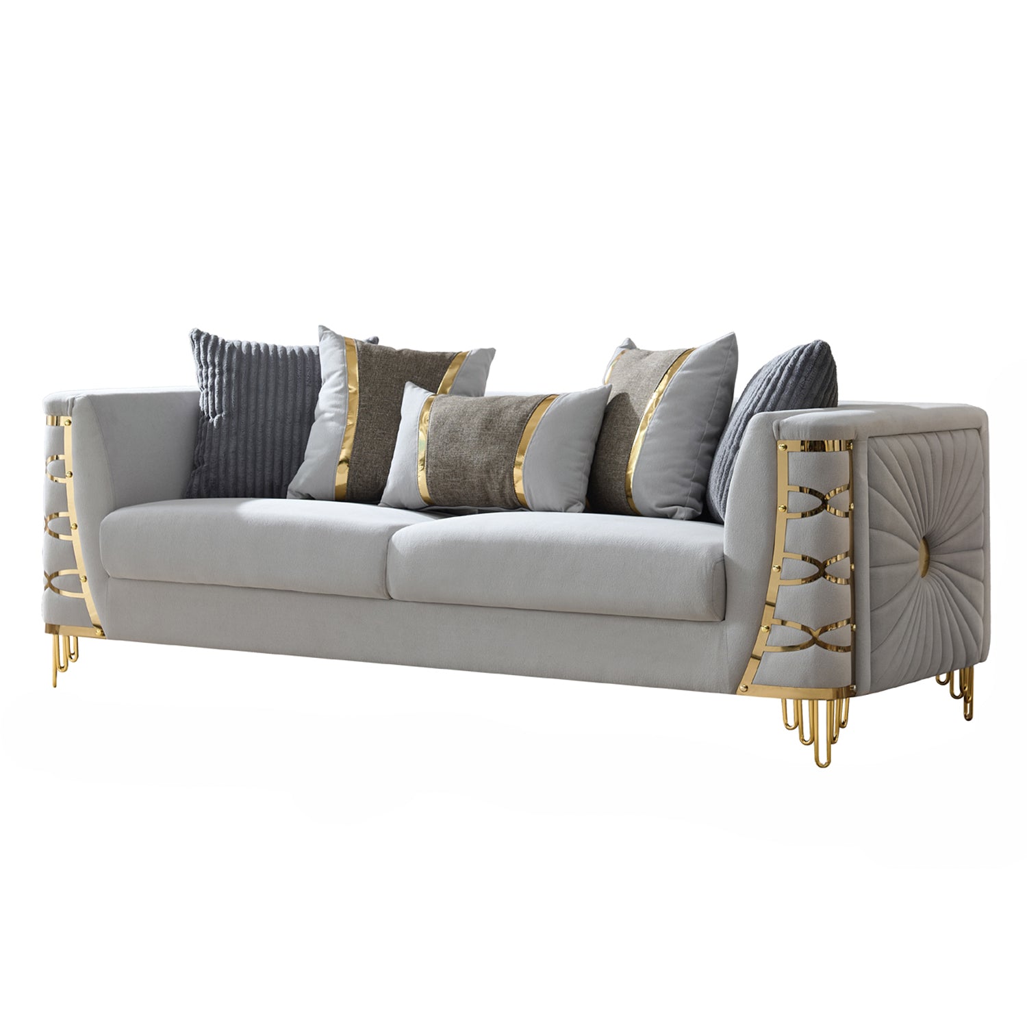 Contessa Gray Fabric Sofa - 3 Seat Comfort