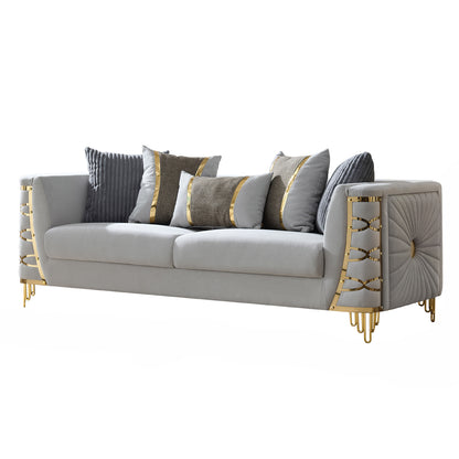Contessa Gray Fabric Sofa - 3 Seat Comfort
