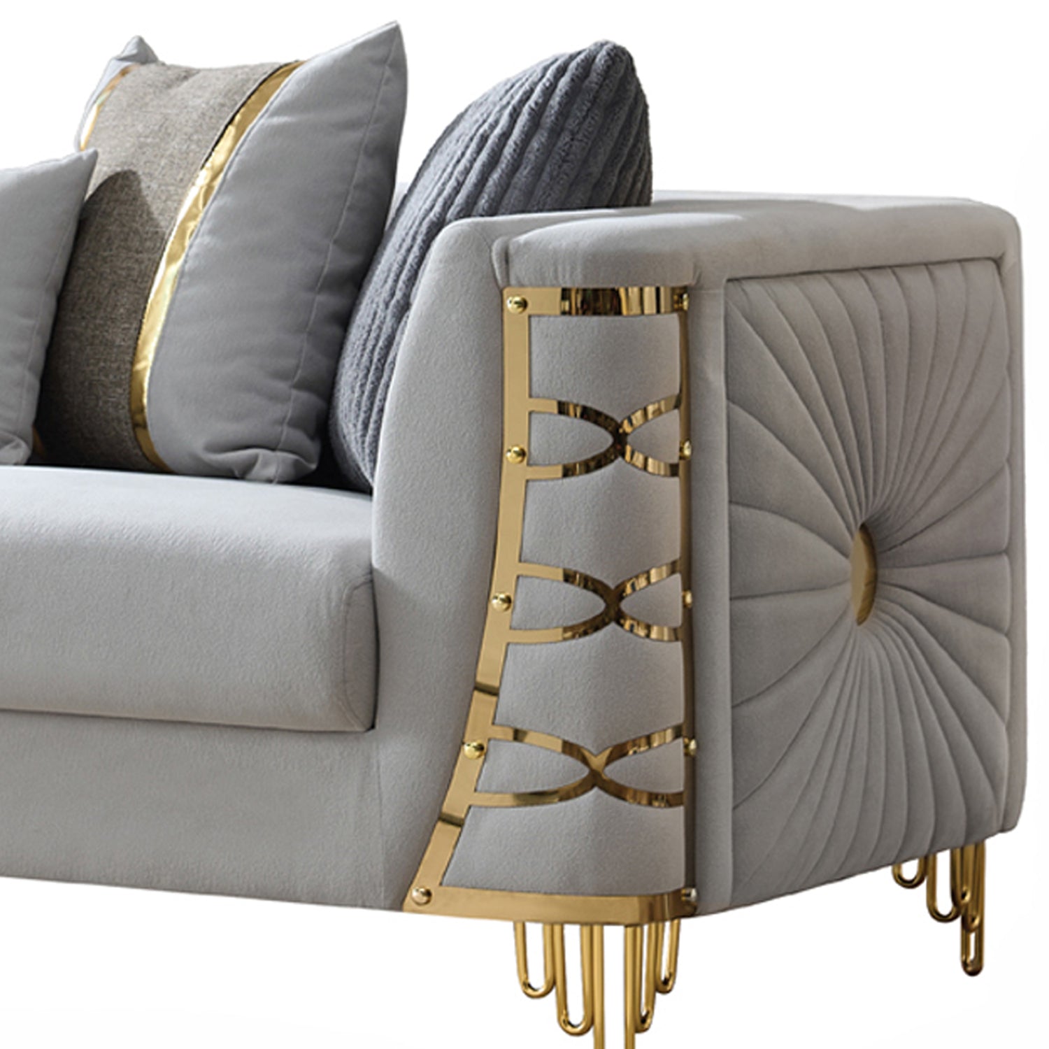 Contessa Gray Fabric Sofa - 3 Seat Comfort