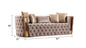 Naomi Sofa: Luxurious Taupe Velvet with Gold Accents