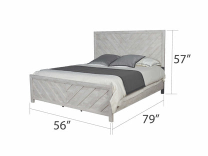 Modern Full Bed - Antique Natural Wood Frame