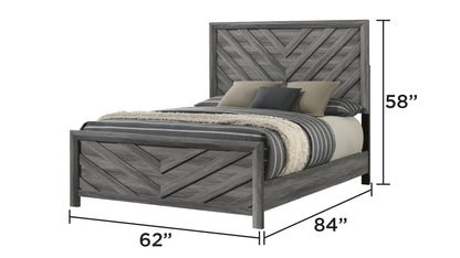 Denver Queen Bed - Modern Gray Wood Frame