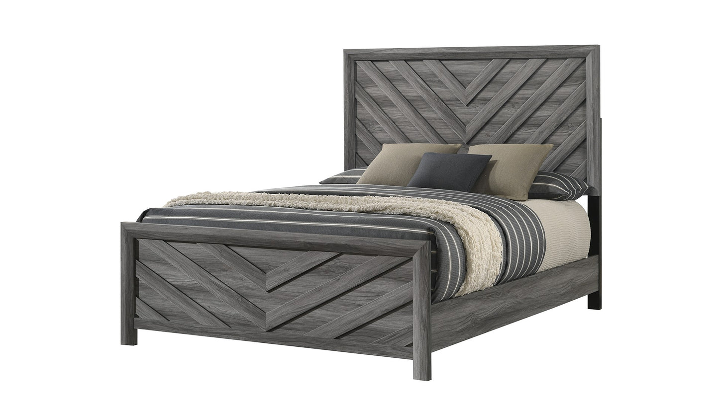 Denver Modern Style Twin Bed Made with Wood in Gray