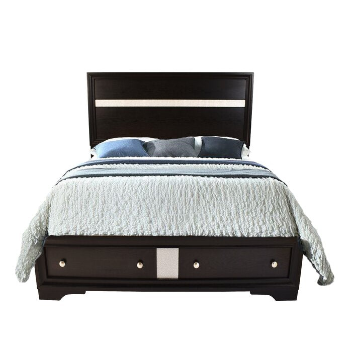 Traditional Style Full Size Storage Bed made with Wood in Black