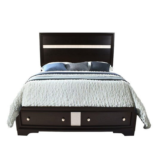 Traditional Style Full Size Storage Bed made with Wood in Black