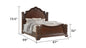 Traditional Queen Bed Frame Walnut Wood Intricate Carvings