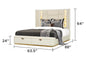 King Size Beige Wood Bed Frame with Storage