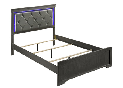 King Size Metallic Grey Wood Bed Frame