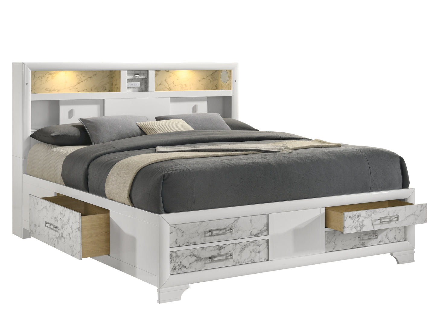 Soul Modern Queen Bed - Storage & USB Charging