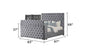 King Gray Wood Bed Frame with Tufted Headboard
