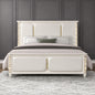 Cinderella Traditional Style Queen Size Upholstered Bed with LED and Gold Accents – Beige