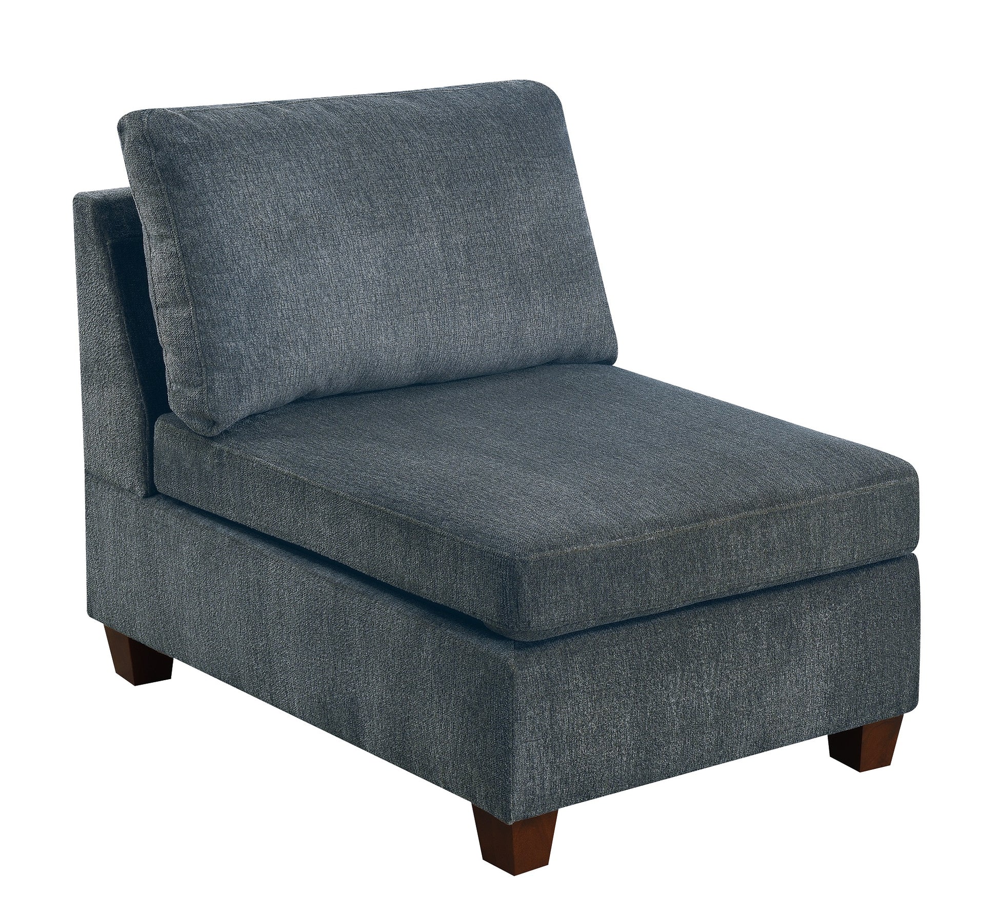 Grey Chenille Armless Sofa - 30" W for Home Spaces for Living Room