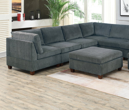 Grey Chenille Armless Sofa - 30" W for Home Spaces for Living Room