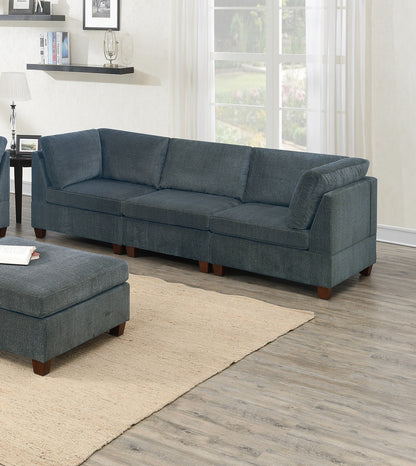 Grey Chenille Armless Sofa - 30" W for Home Spaces for Living Room