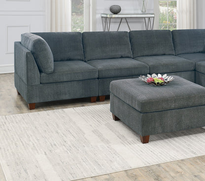 Grey Chenille Armless Sofa - 30" W for Home Spaces for Living Room