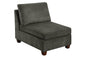1pc ARMLESS CHAIR ONLY Grey Chenille Fabric Modular Armless Chair Cushion Seat Living Room Furniture